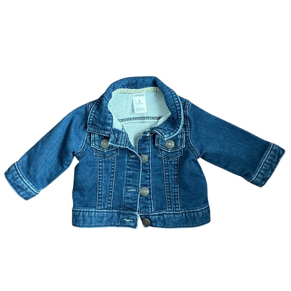 Carter’s Jean Jacket Medium Blue Denim Button Up Baby Girl or Boy Unisex 3M